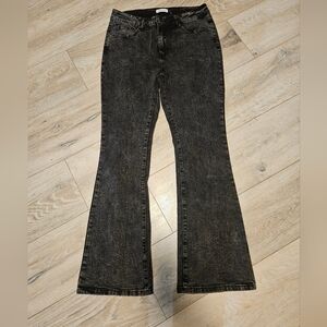 Fire & Rain Mid-rise Comfort Denim Bootcut Acid Wash Black Jeans Juniors 15 NWOT